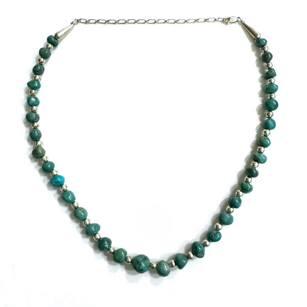 Signed - Old Carlisle Jewelry, Vintage Southwestern Turquoise Sterling Necklace